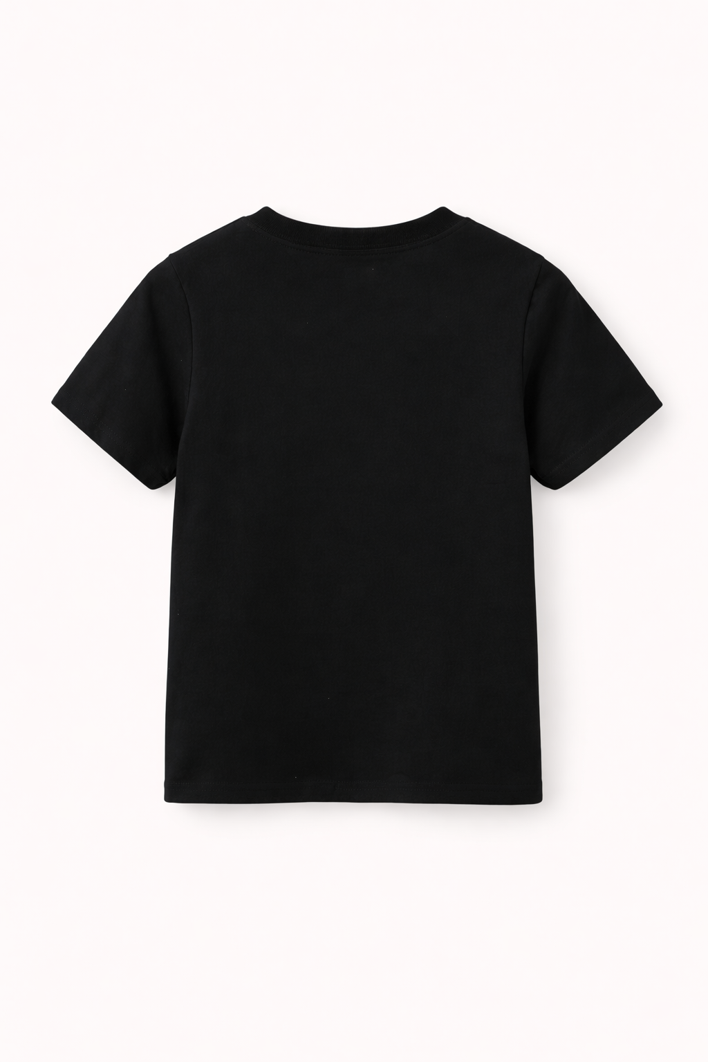 Black t-shirt on a white background